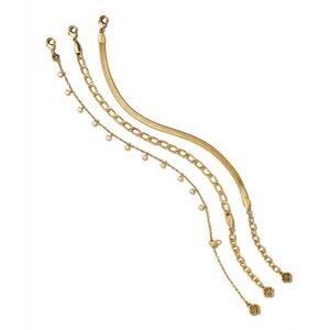 NEW KENDRA SCOTT women's kassie set of 3 chain bracelets in vintage gold